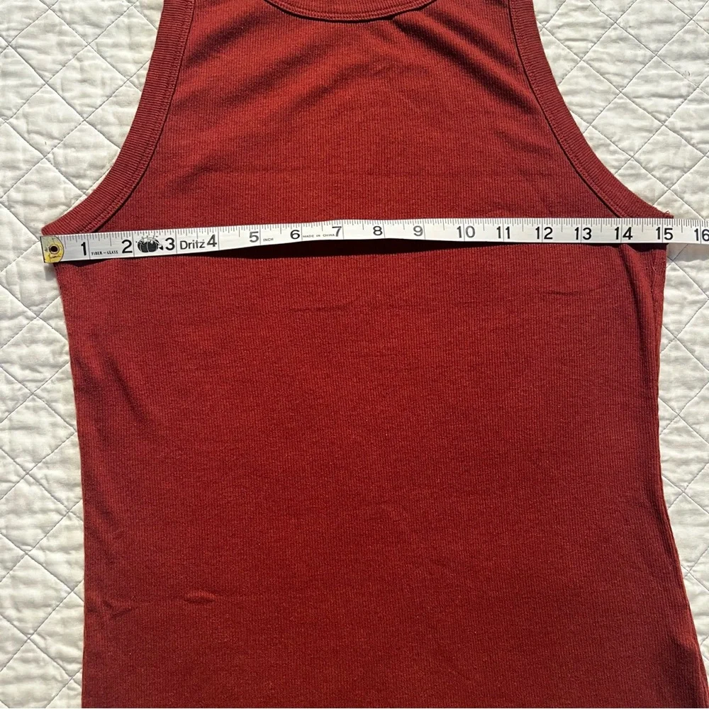 A New Day rust red/brown high-necked ribbed tank top - L - Picture 4 of 5